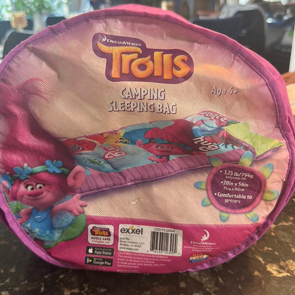 Trolls camping sleeping bag
